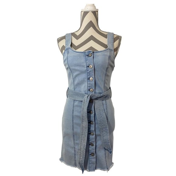 Peace Love Echo by REWASH Denim Overall Dress Size M - Picture 1 of 6